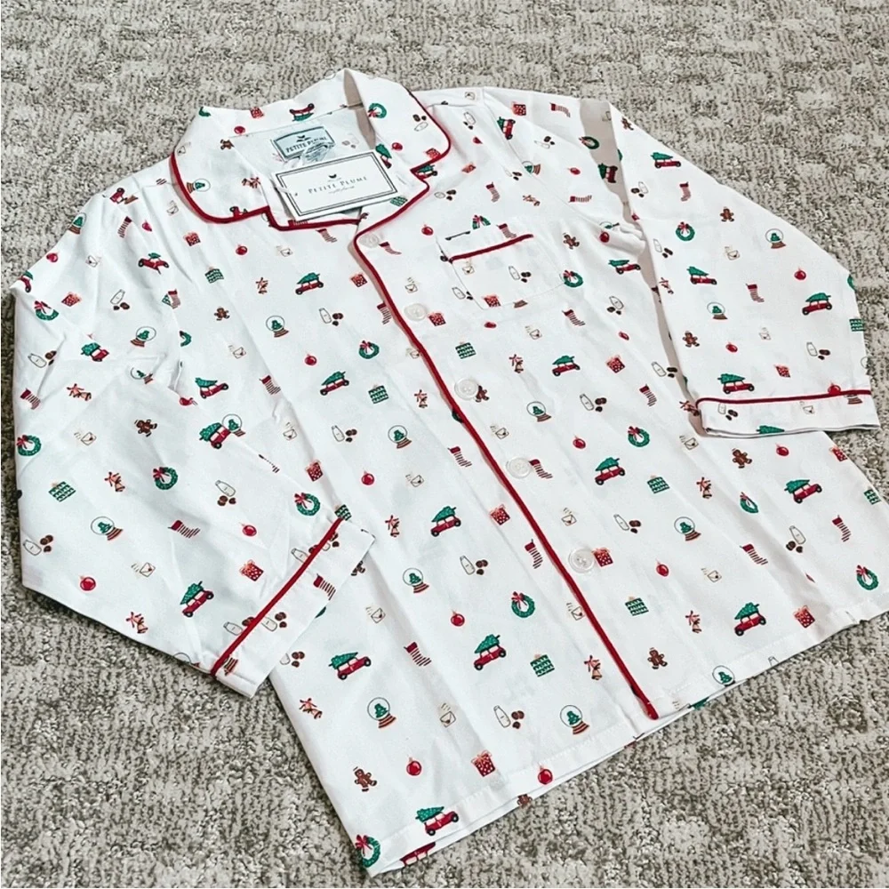 Petite Plume Big Kid's Winter Nostalgia Holiday Twill Pajama Set—14
